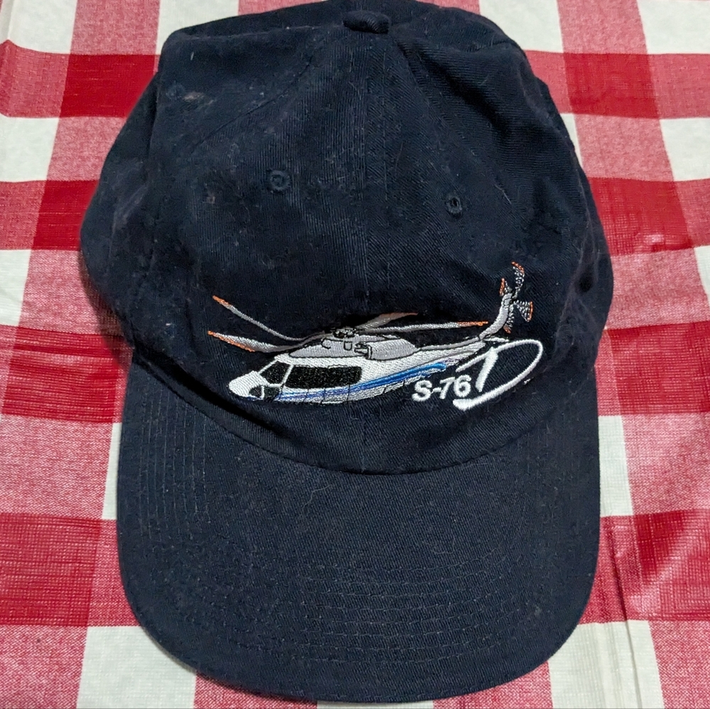 Navy Blue Cap with Helicopter Embroidery